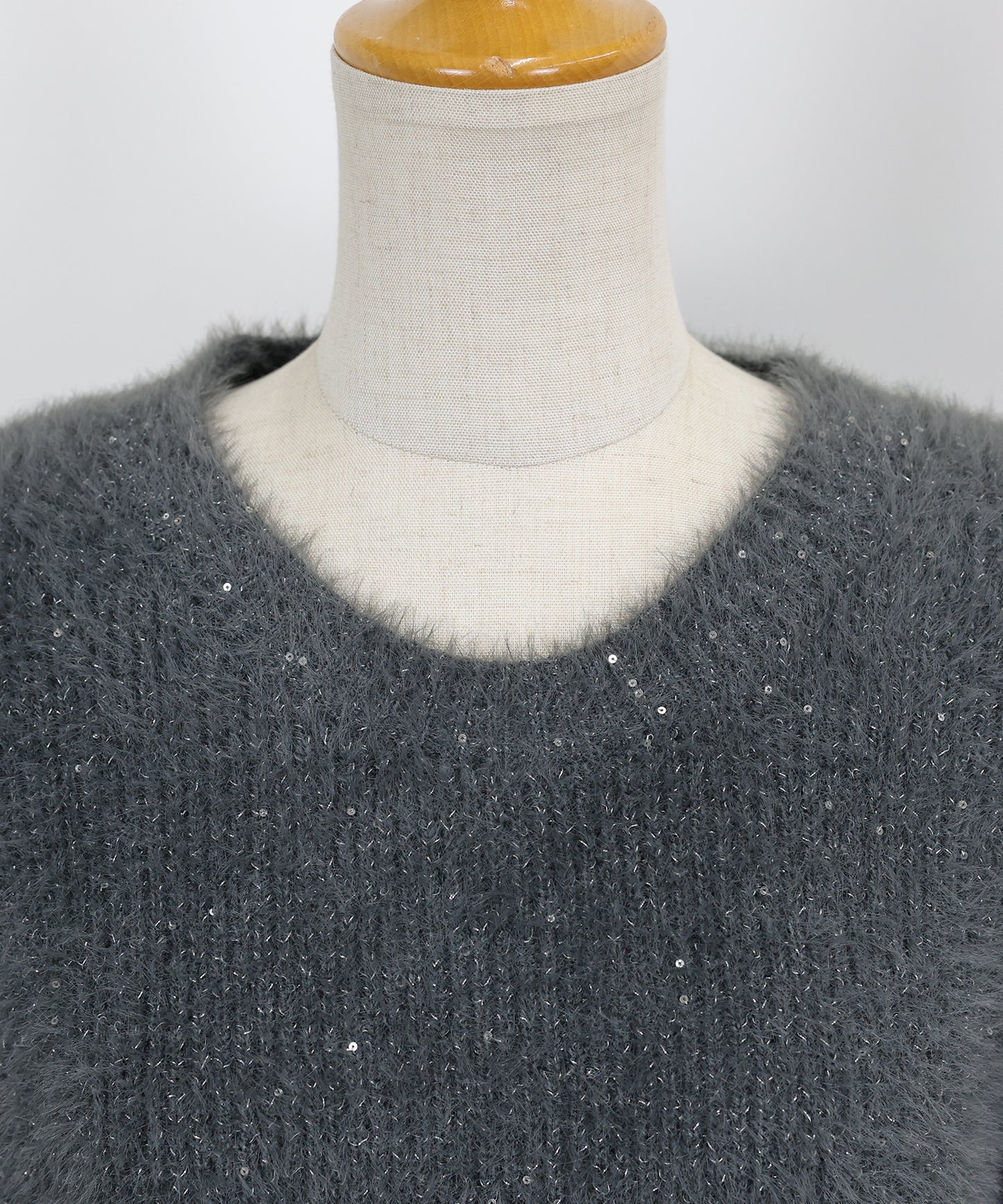 スパンコールラメシャギーニット