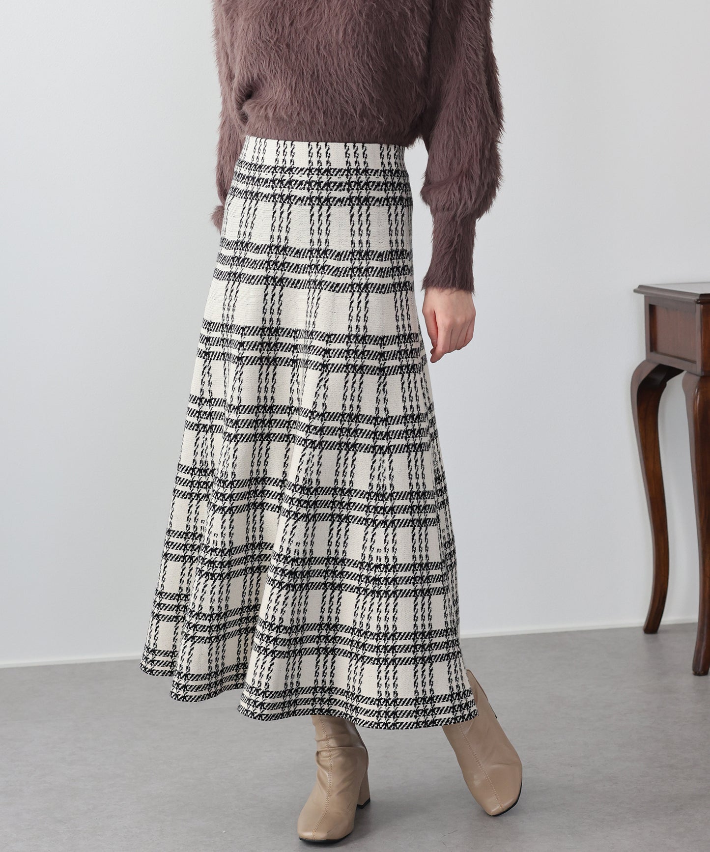 【早割5％OFF】ロングチェックスカート