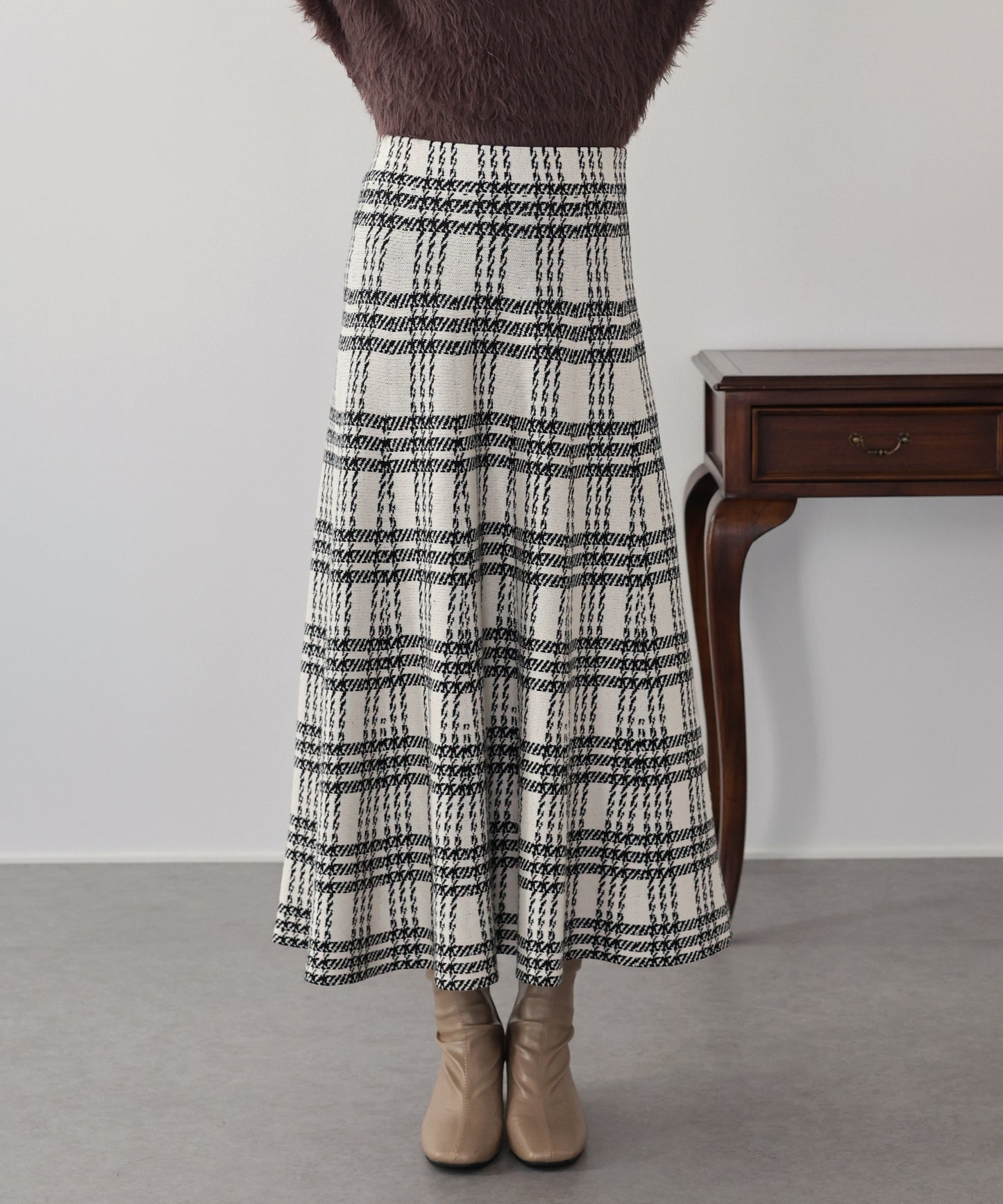 ロングチェックスカート
