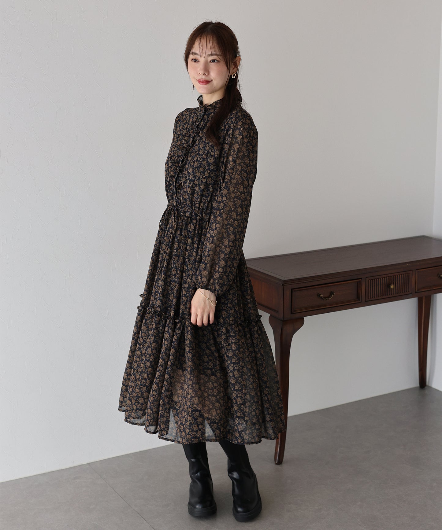 【TIME SALE】フロントフリルワンピース