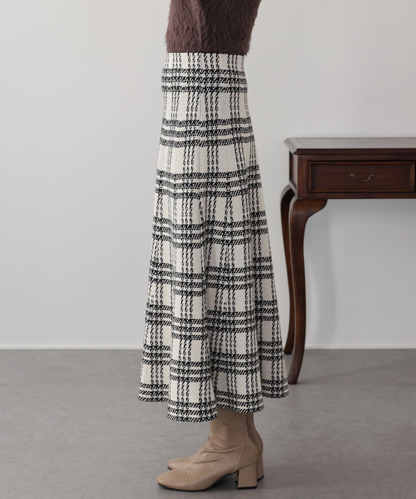ロングチェックスカート