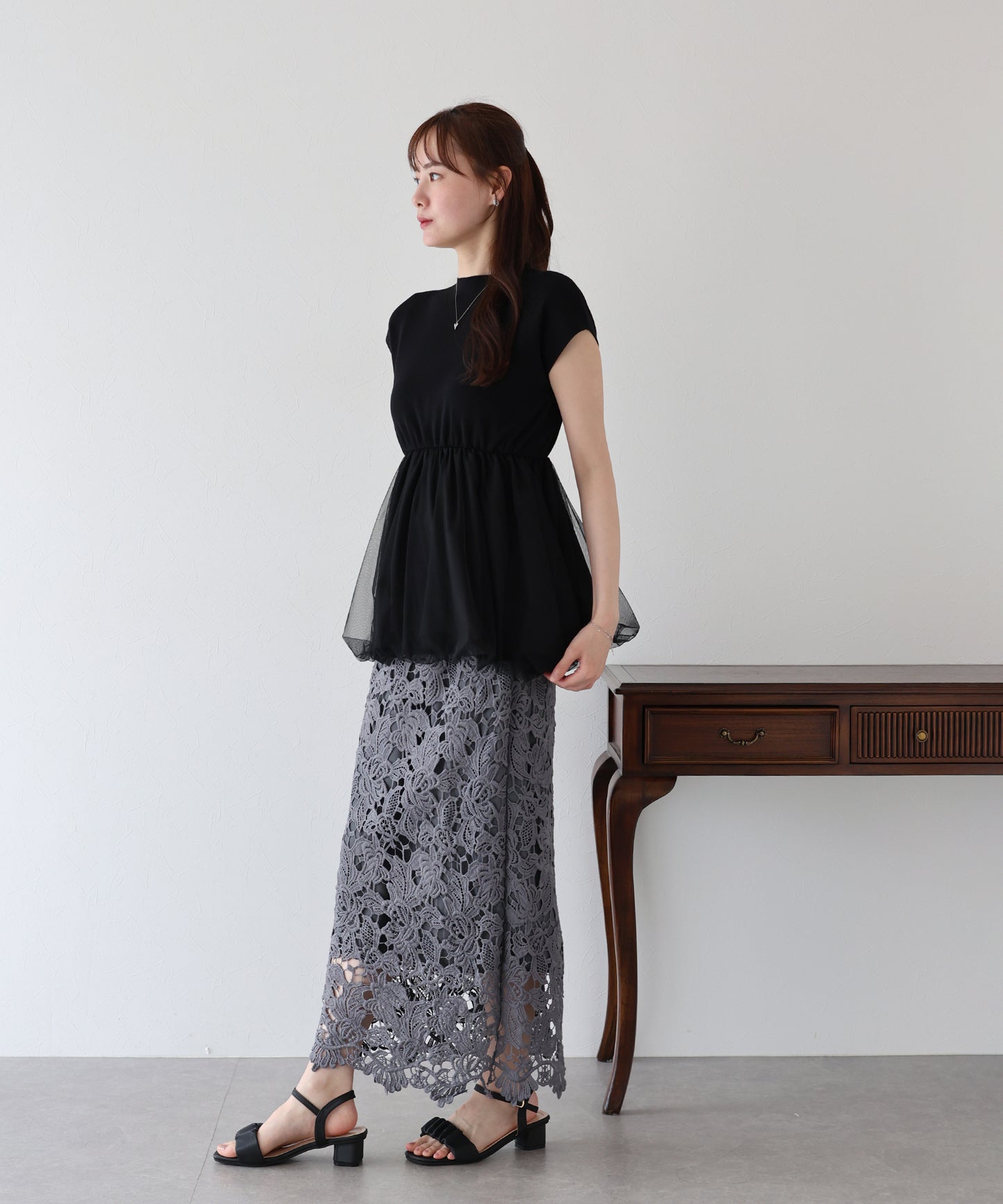 【TIME SALE】バルーンチュールドッキングニット