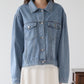 レーストリムデニムブルゾン