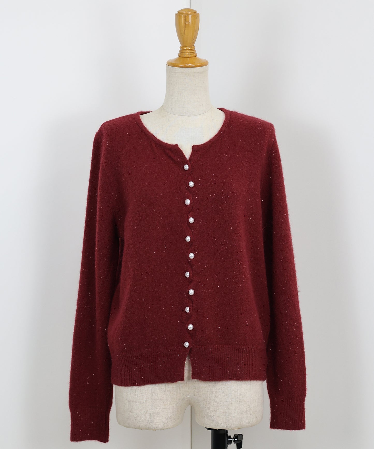 パールボタンラメカーディガン