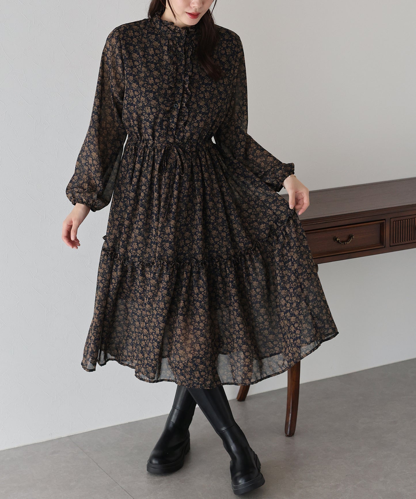 【TIME SALE】フロントフリルワンピース