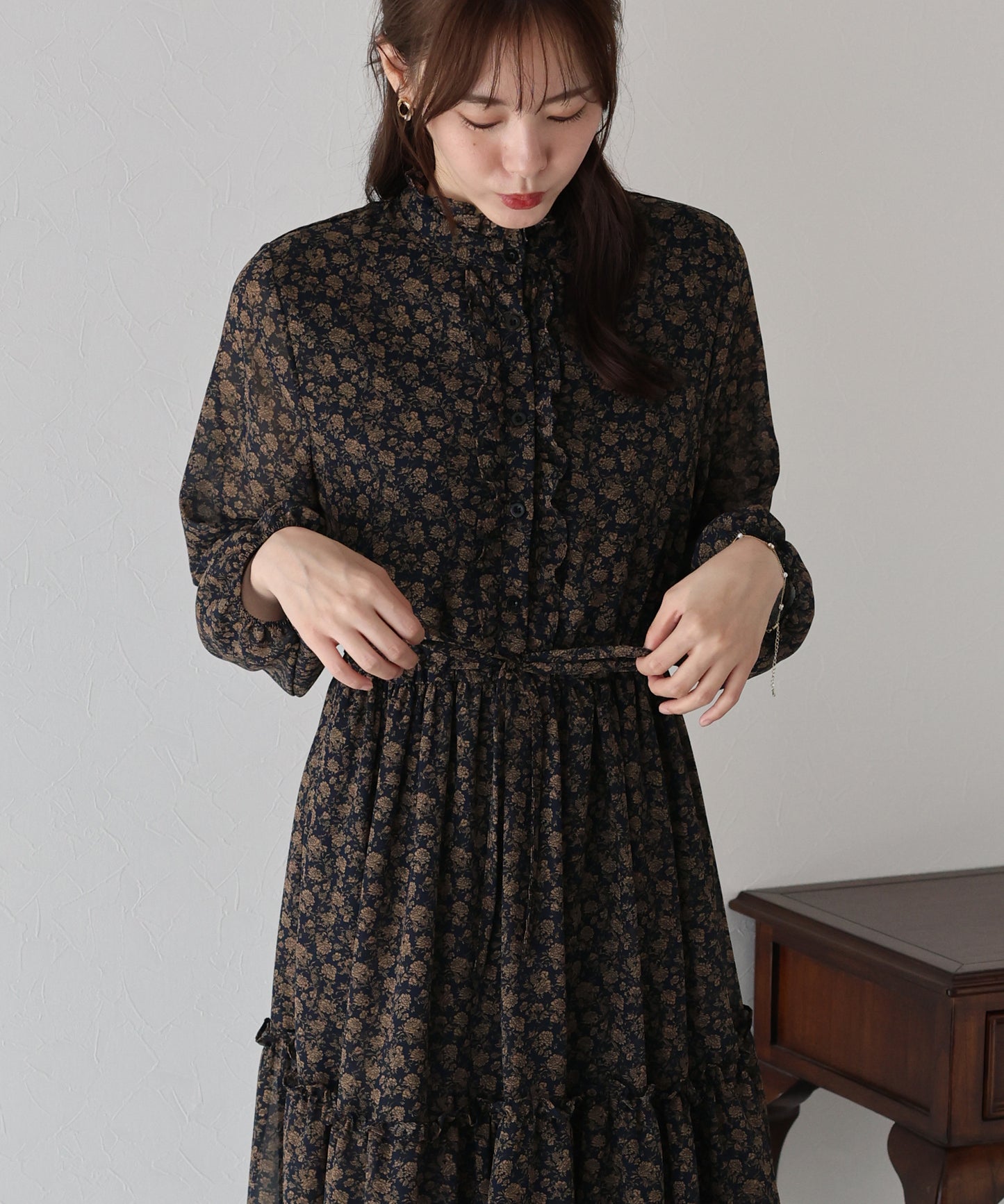 【TIME SALE】フロントフリルワンピース