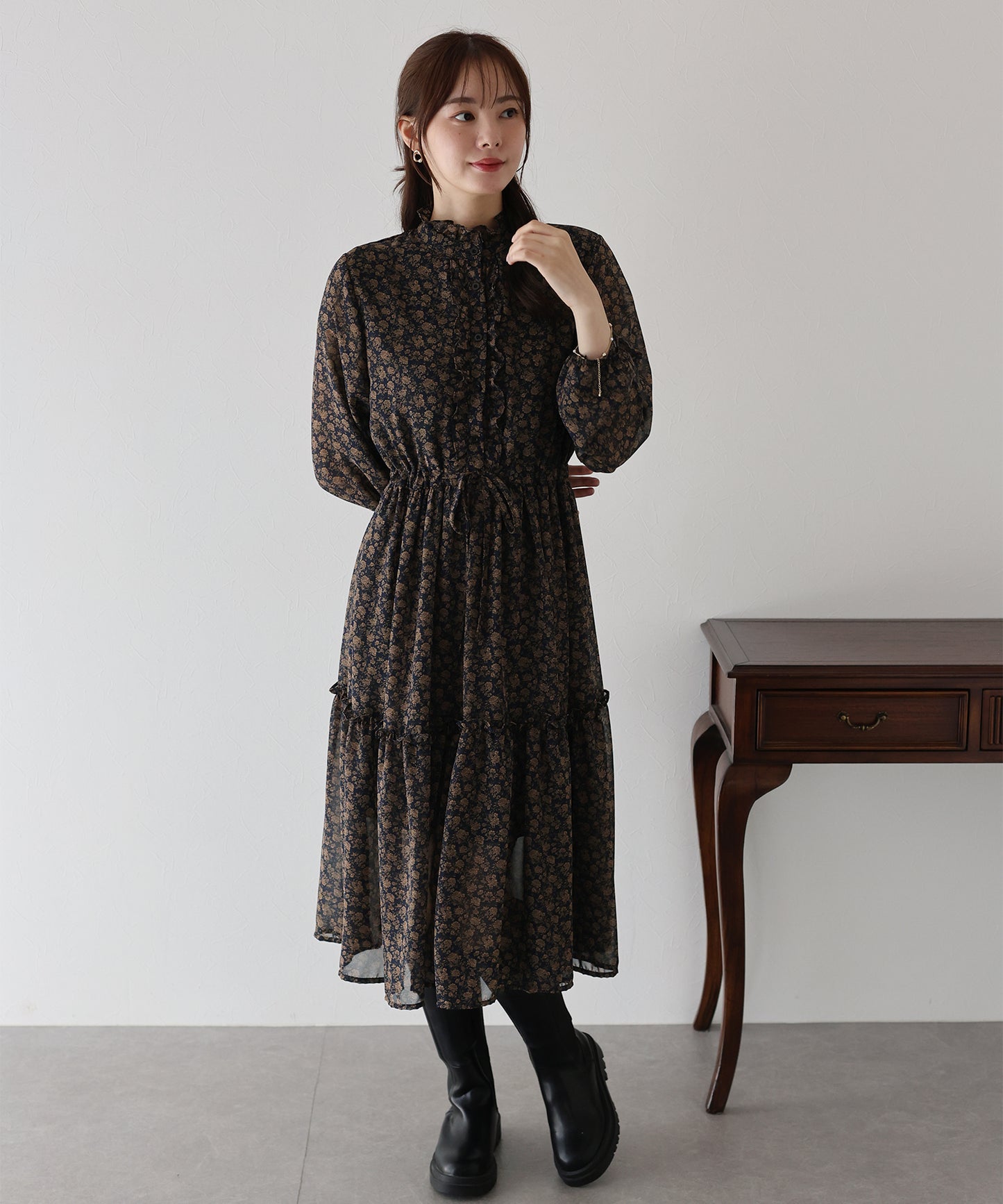 【TIME SALE】フロントフリルワンピース