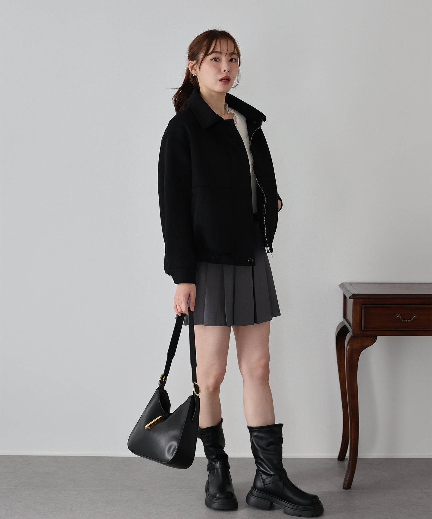 スウェードZIPブルゾン