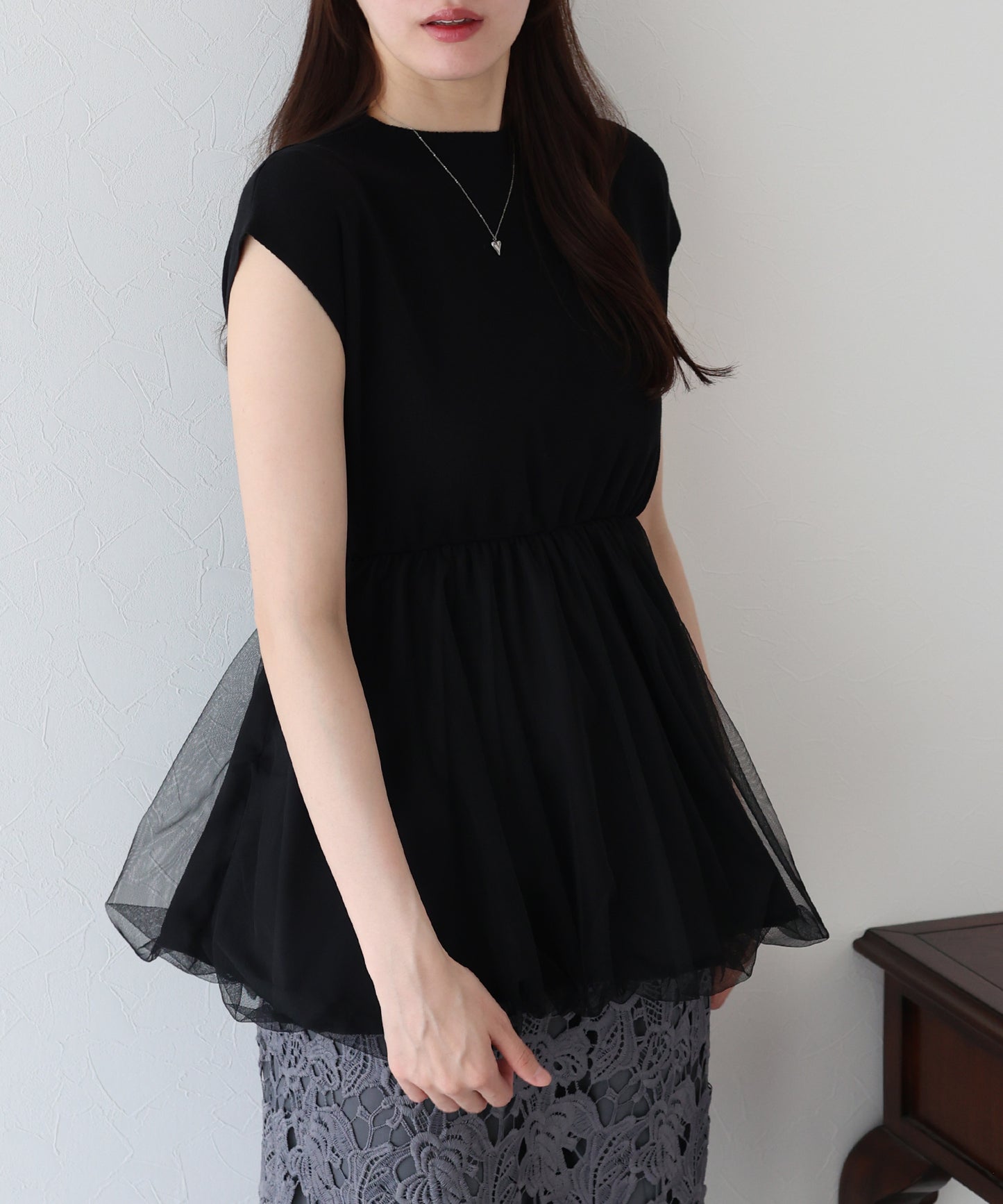 【TIME SALE】バルーンチュールドッキングニット