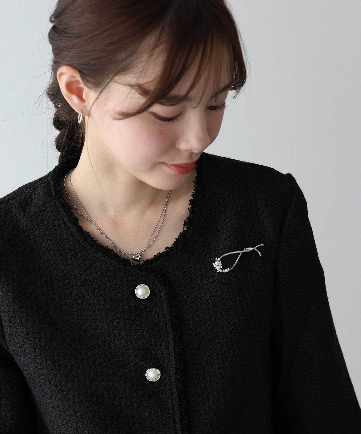 【早割5％OFF】ビジュパールクロスブローチ【ネコポス】