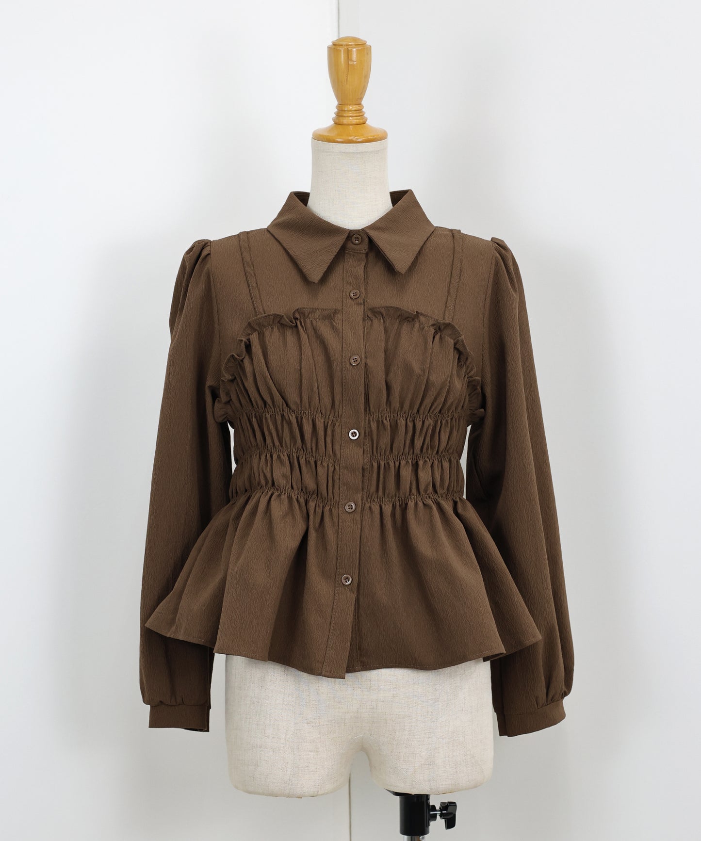 【TIME SALE】シャーリングビスチェレイヤードシャツ