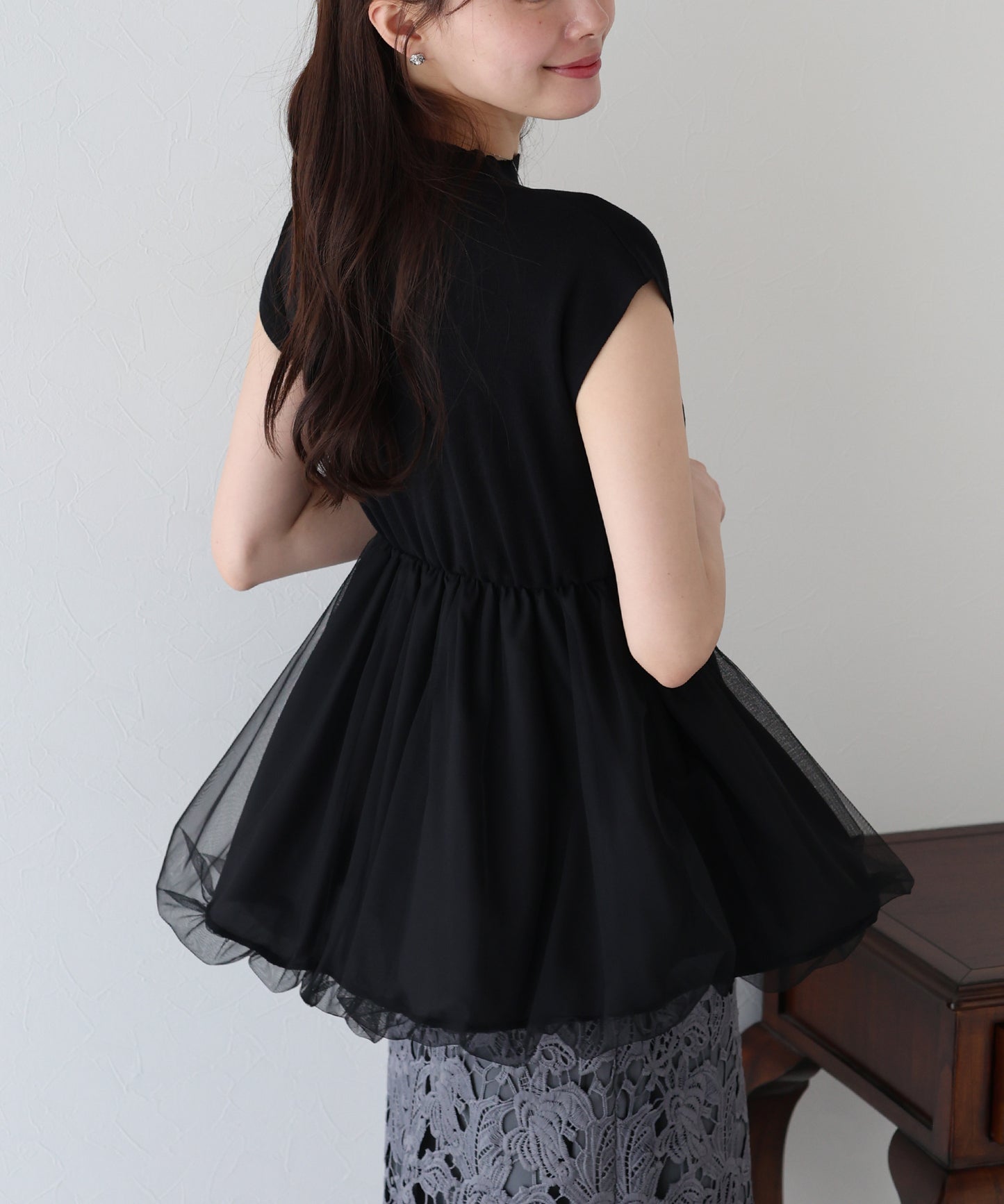 【TIME SALE】バルーンチュールドッキングニット