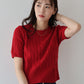 【TIME SALE】半袖ケーブルニット