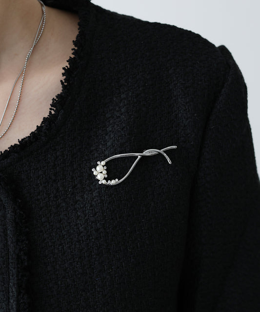 【早割5％OFF】ビジュパールクロスブローチ【ネコポス】