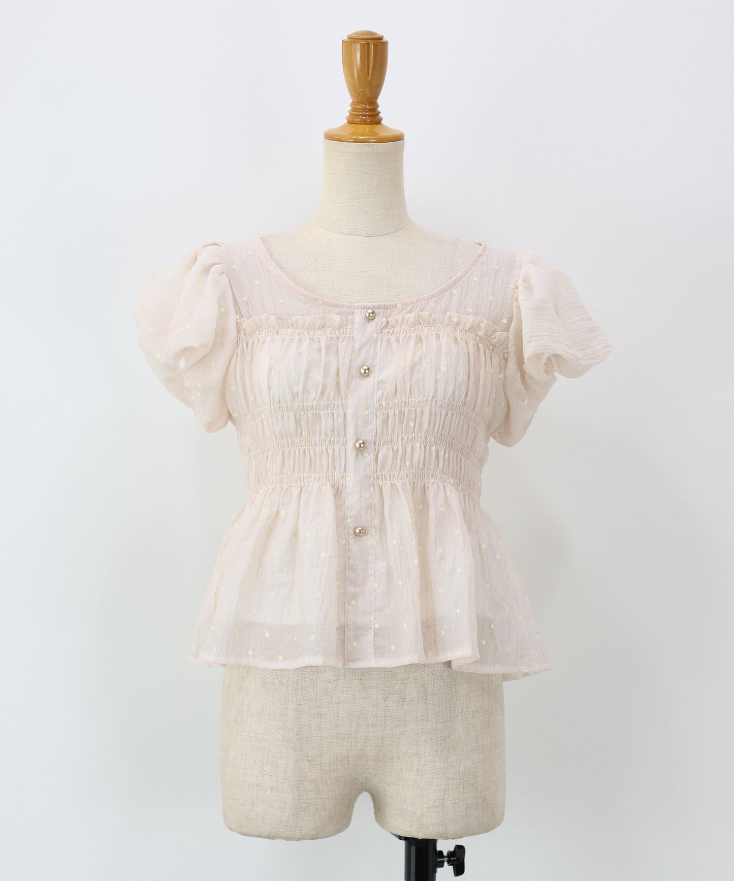 【早割5％OFF】ドットシャーリングブラウス【ネコポス】