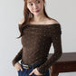 【早割5％OFF】ドットオフショルダーカットソー【メール便】