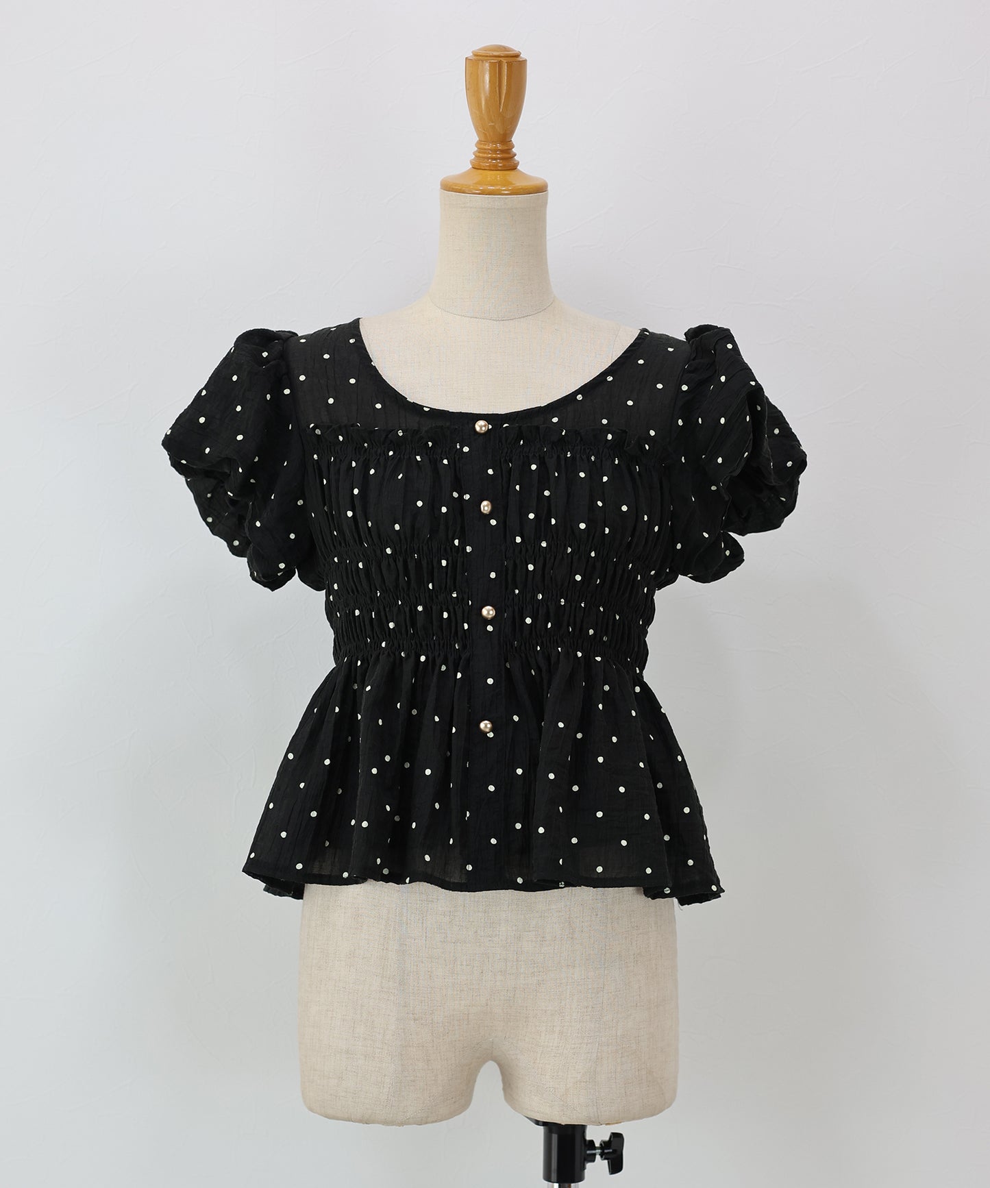 【早割5％OFF】ドットシャーリングブラウス【ネコポス】