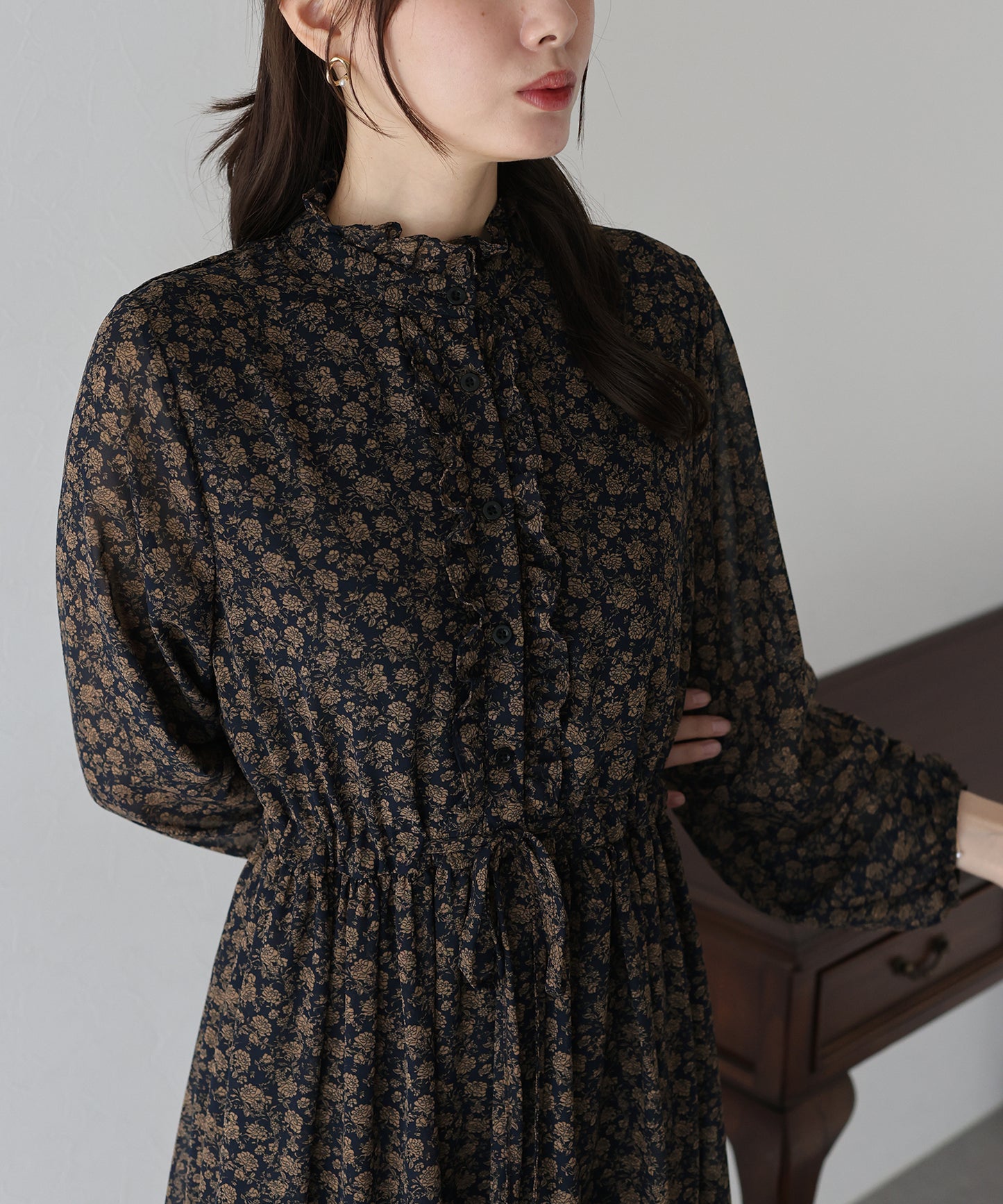 【TIME SALE】フロントフリルワンピース