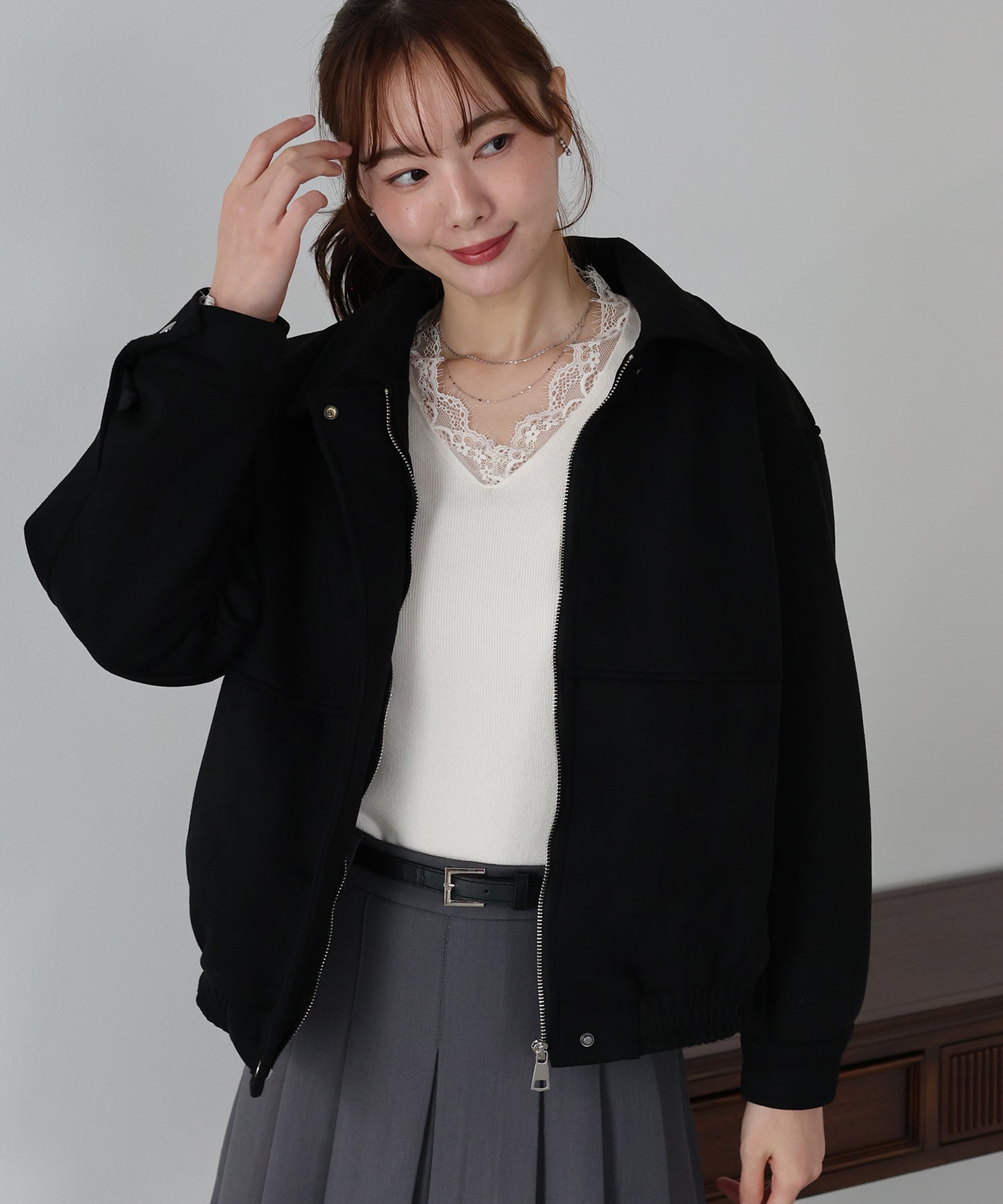 スウェードZIPブルゾン