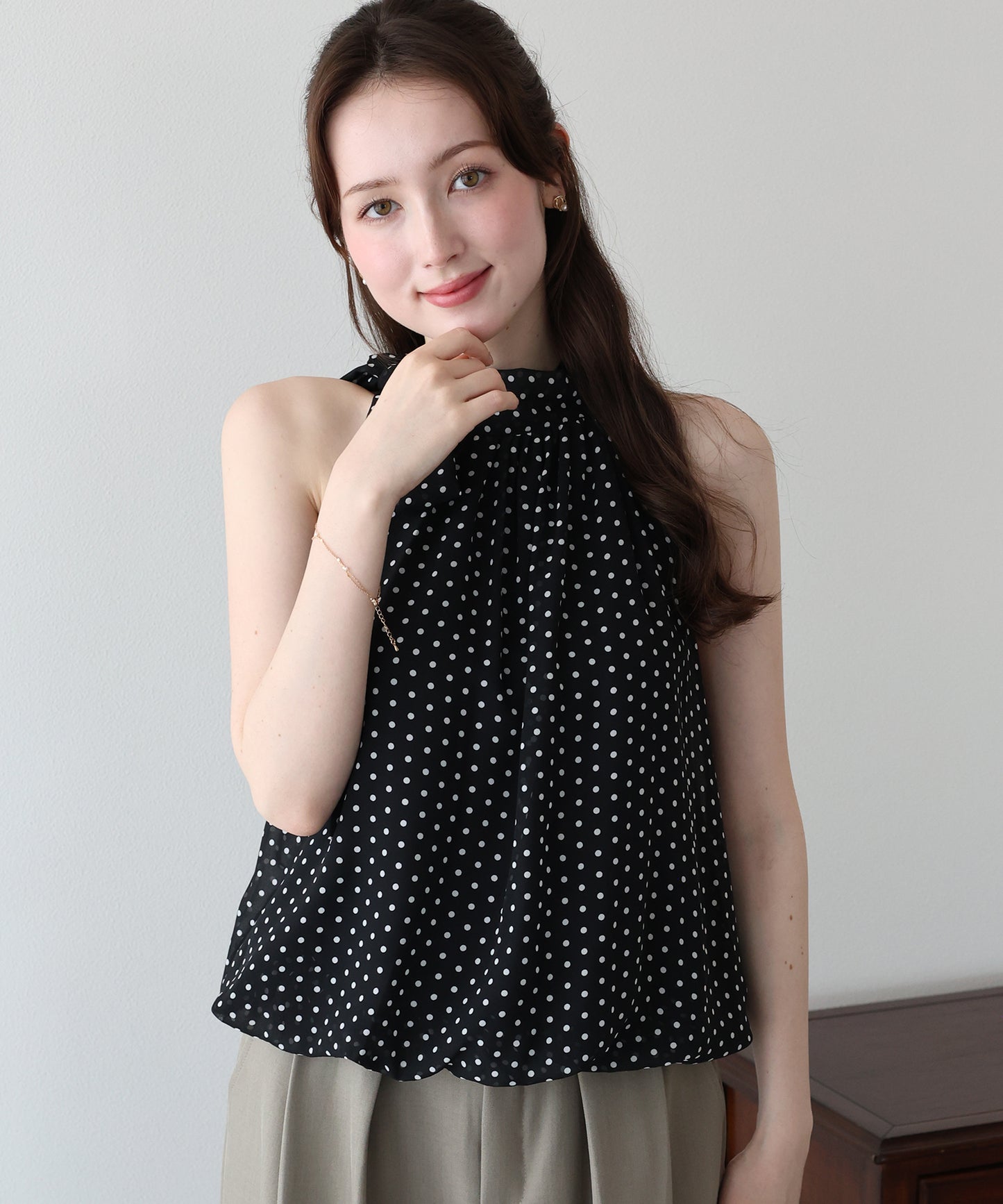 ホルターネックバルーンブラウス【メール便】