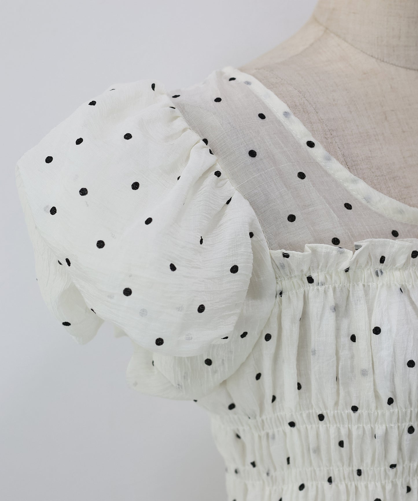 【早割5％OFF】ドットシャーリングブラウス【ネコポス】