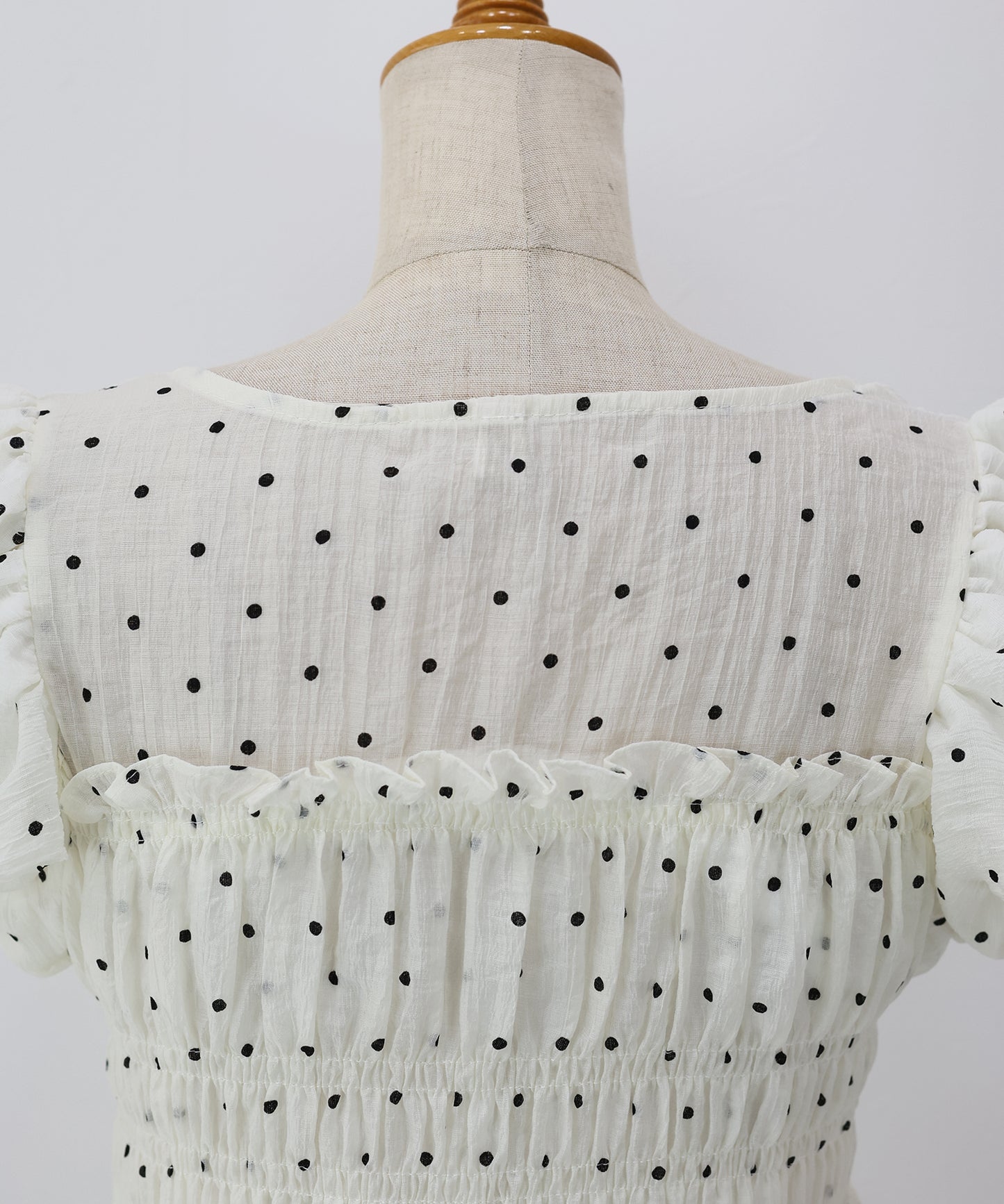 【早割5％OFF】ドットシャーリングブラウス【ネコポス】