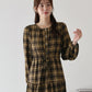 【TIME SALE】チェック長袖ワンピース