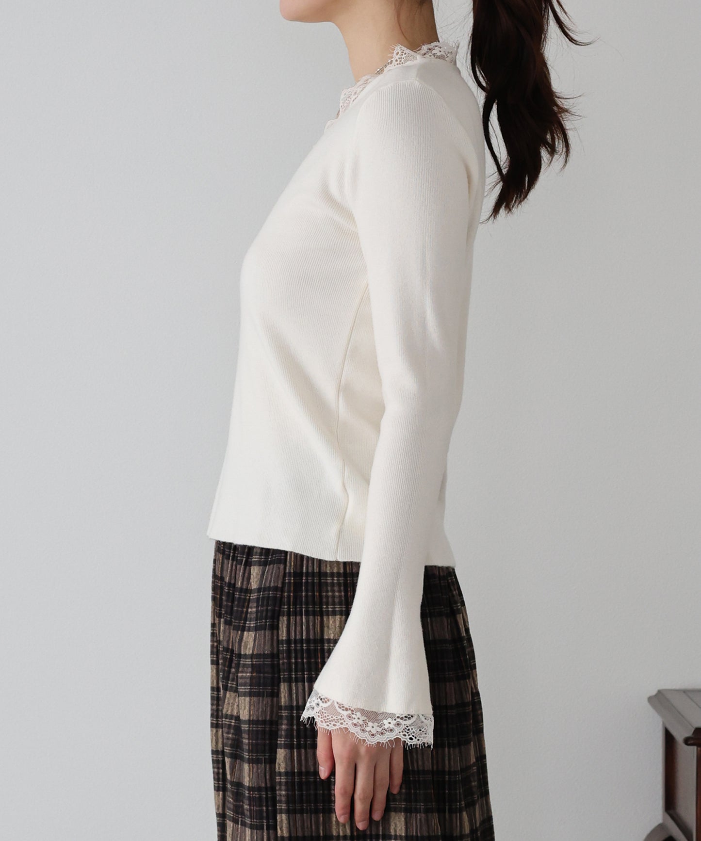 レースドッキングニット