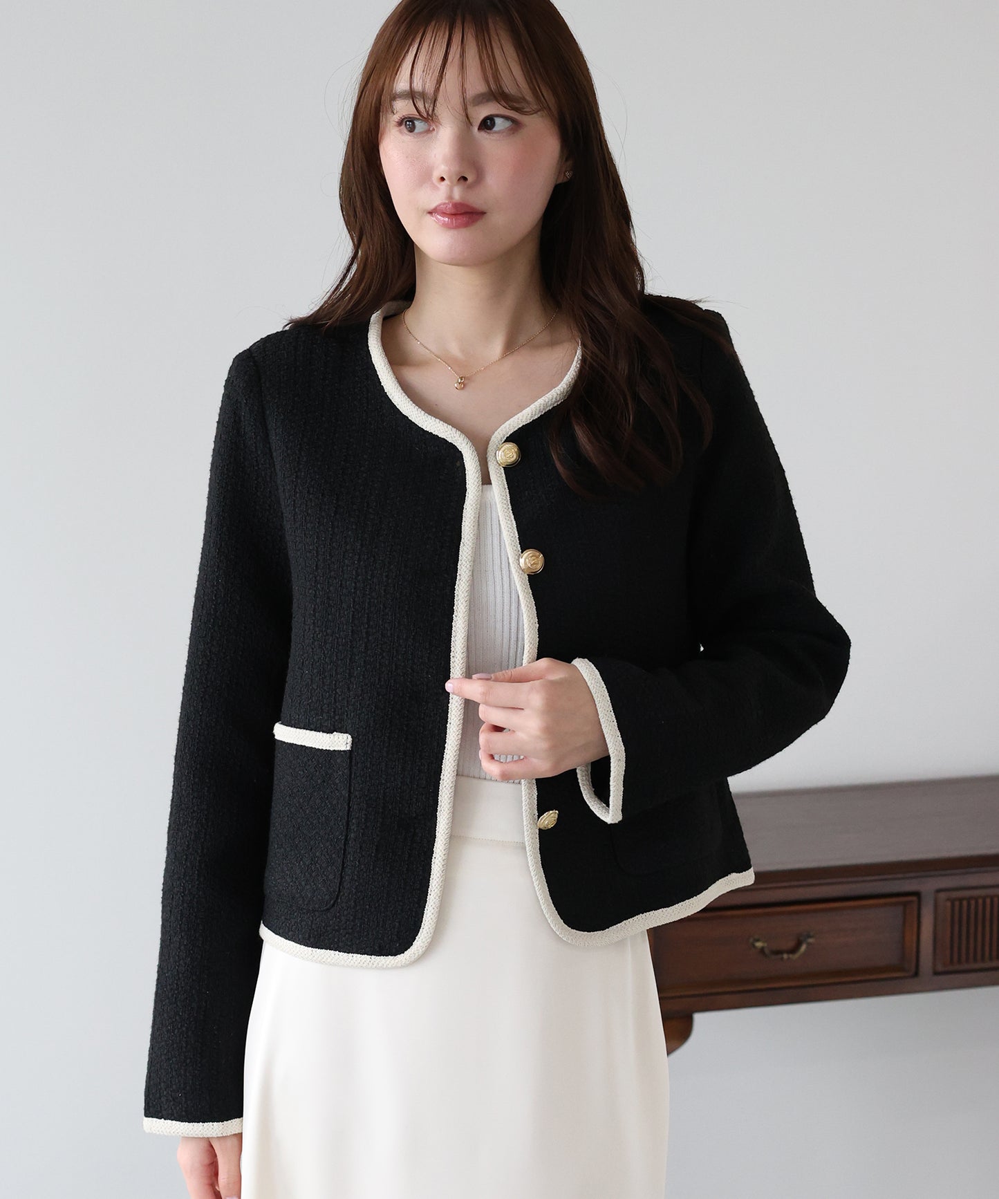 バイカラーパイピングジャケット