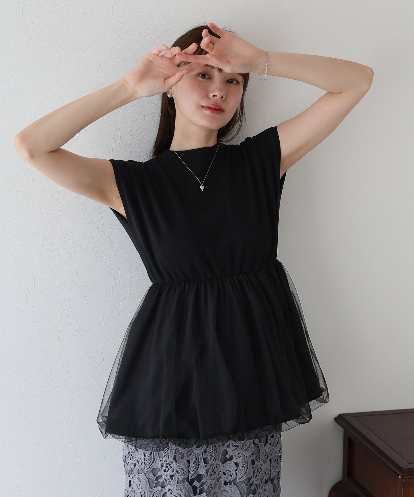 【TIME SALE】バルーンチュールドッキングニット