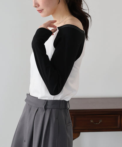 オフショルダーカットソー【ネコポス】