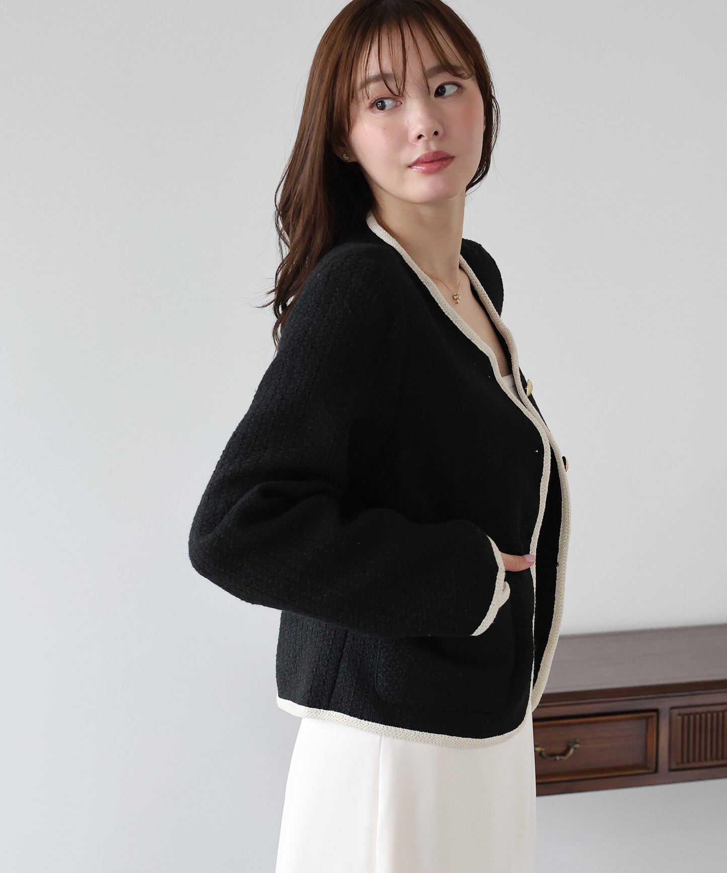 バイカラーパイピングジャケット