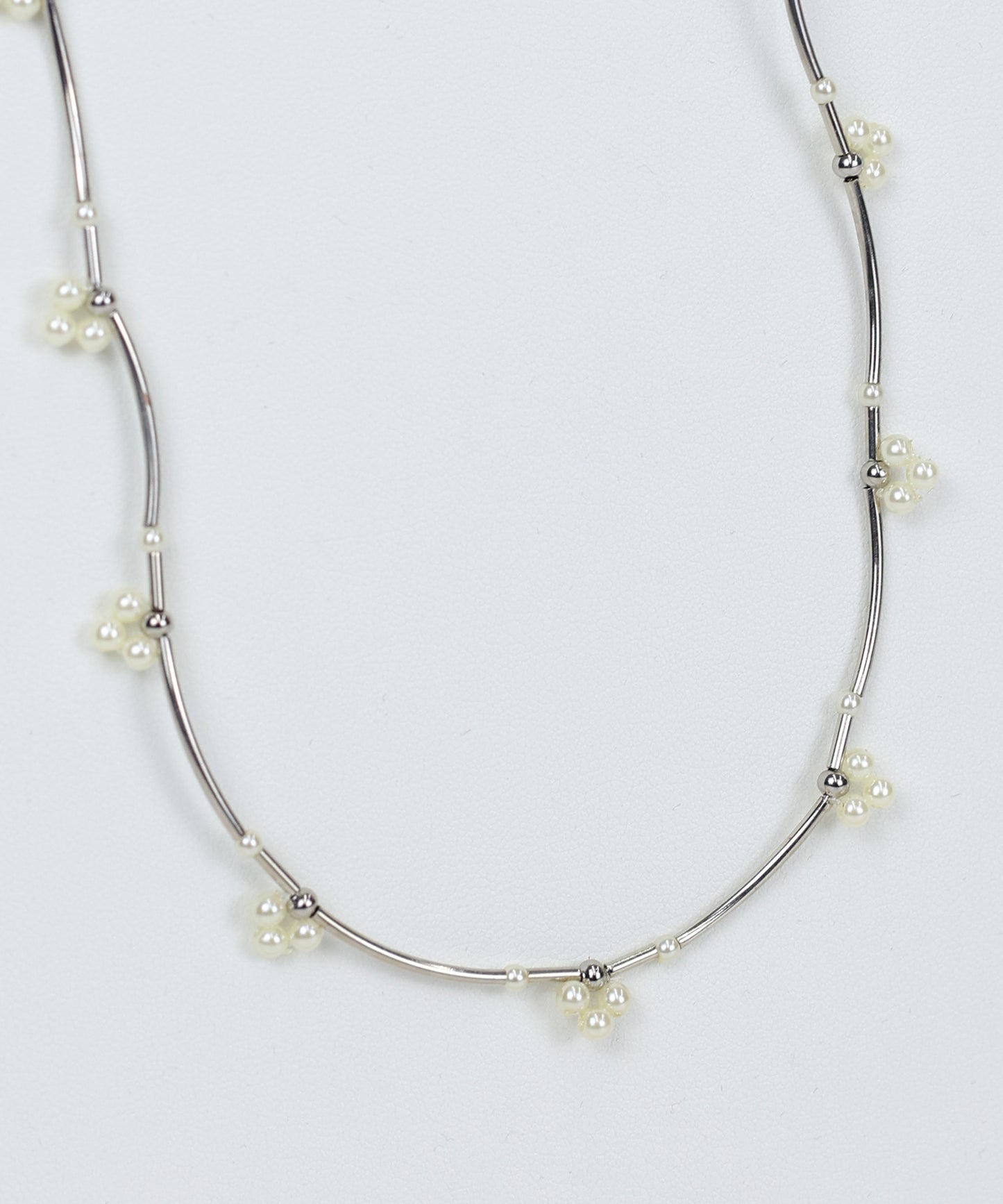 【早割5％OFF】フラワーパールバーネックレス / ニッケルフリー【ネコポス】