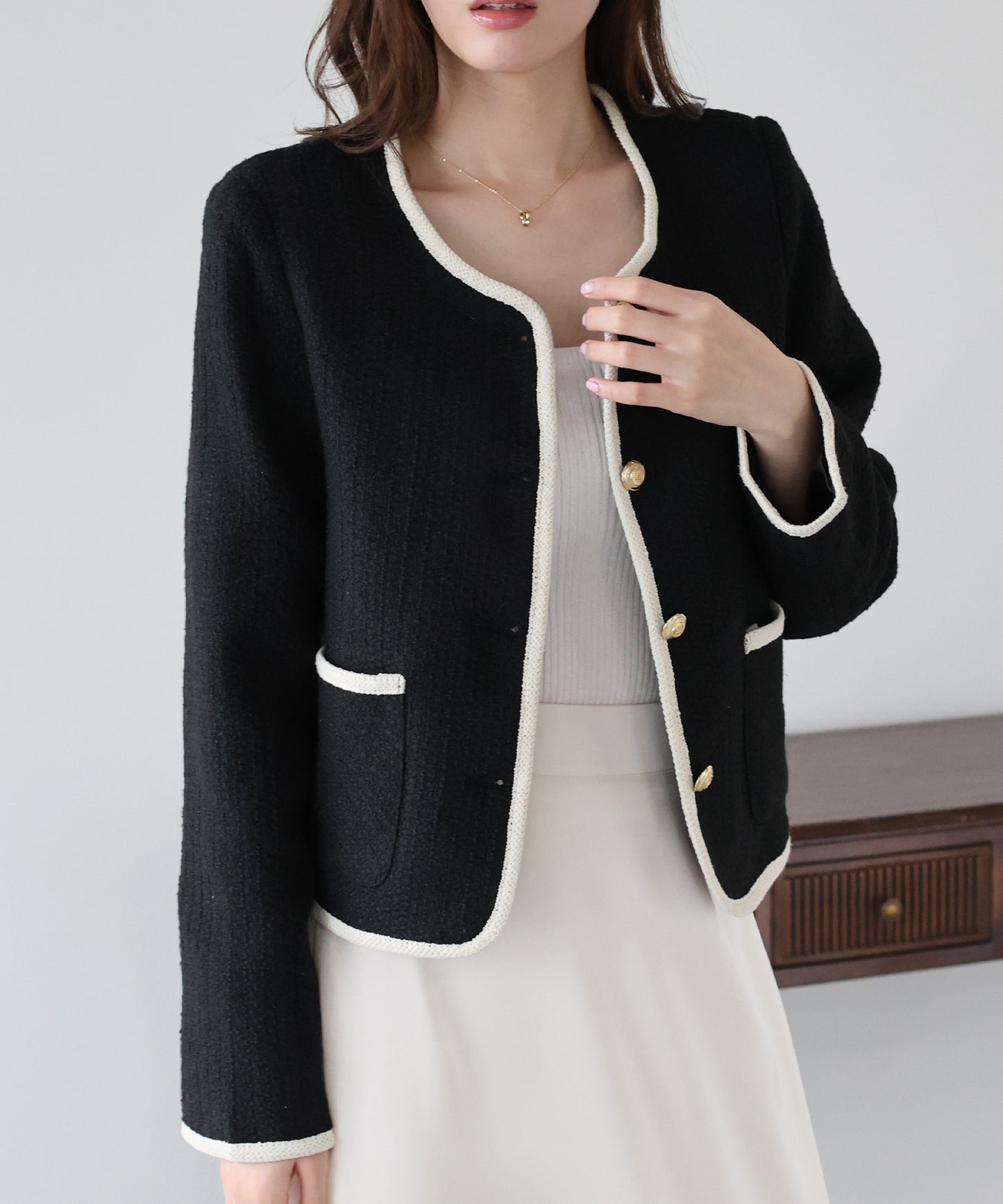 バイカラーパイピングジャケット