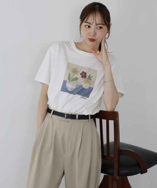 【SALE】フラワーアートTシャツ【ネコポス】