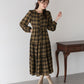 【TIME SALE】チェック長袖ワンピース