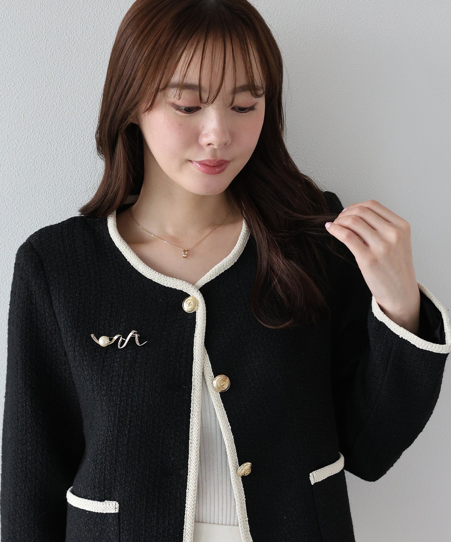 メタルライン＆パールブローチ【ネコポス】