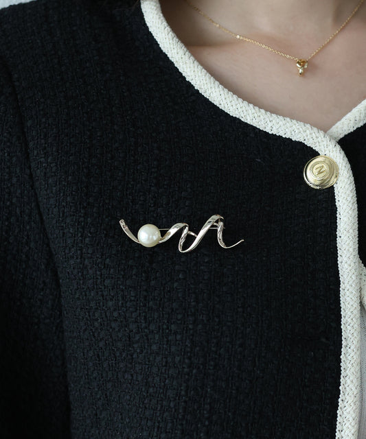 メタルライン＆パールブローチ【ネコポス】