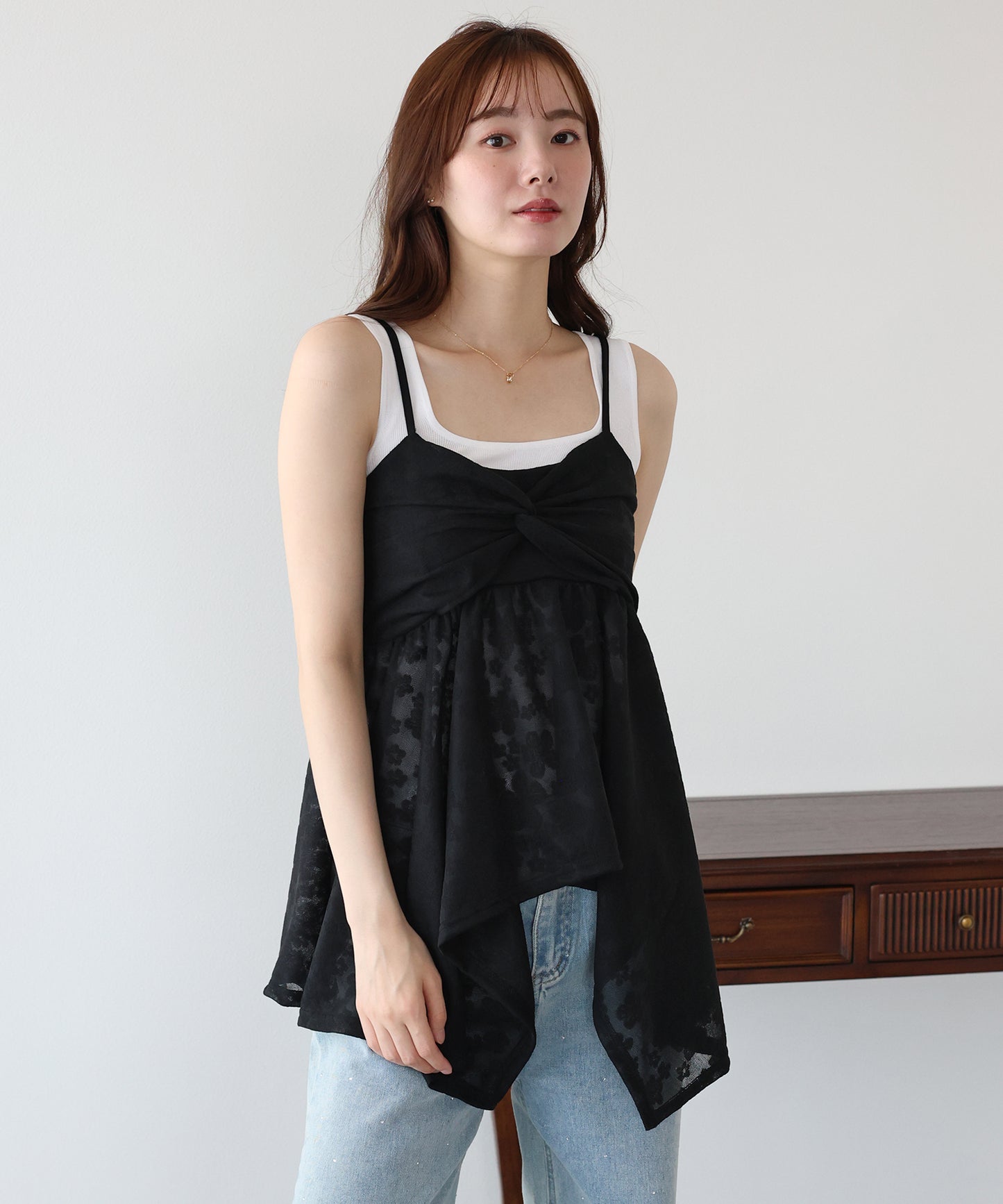 【早割5％OFF】レースキャミソールチュニック【メール便】