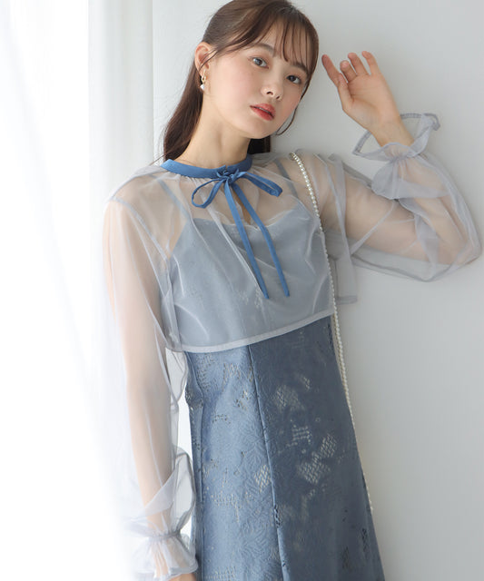 【TIME SALE】ボレロxレースマーメイドパーティードレス