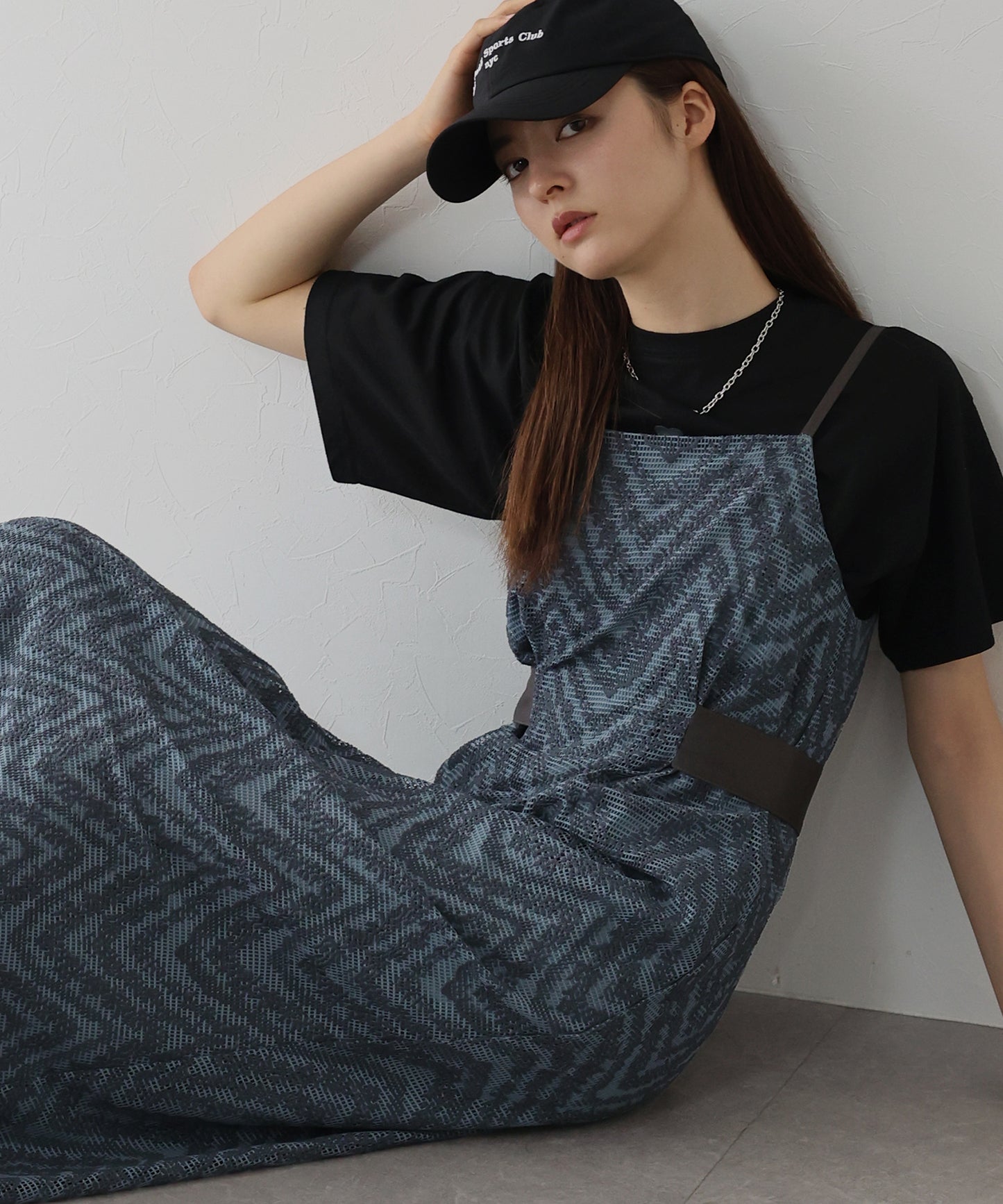 【新商品限定5％OFF（火）】【日本製】ジャガードキャミワンピース[J by blue]
