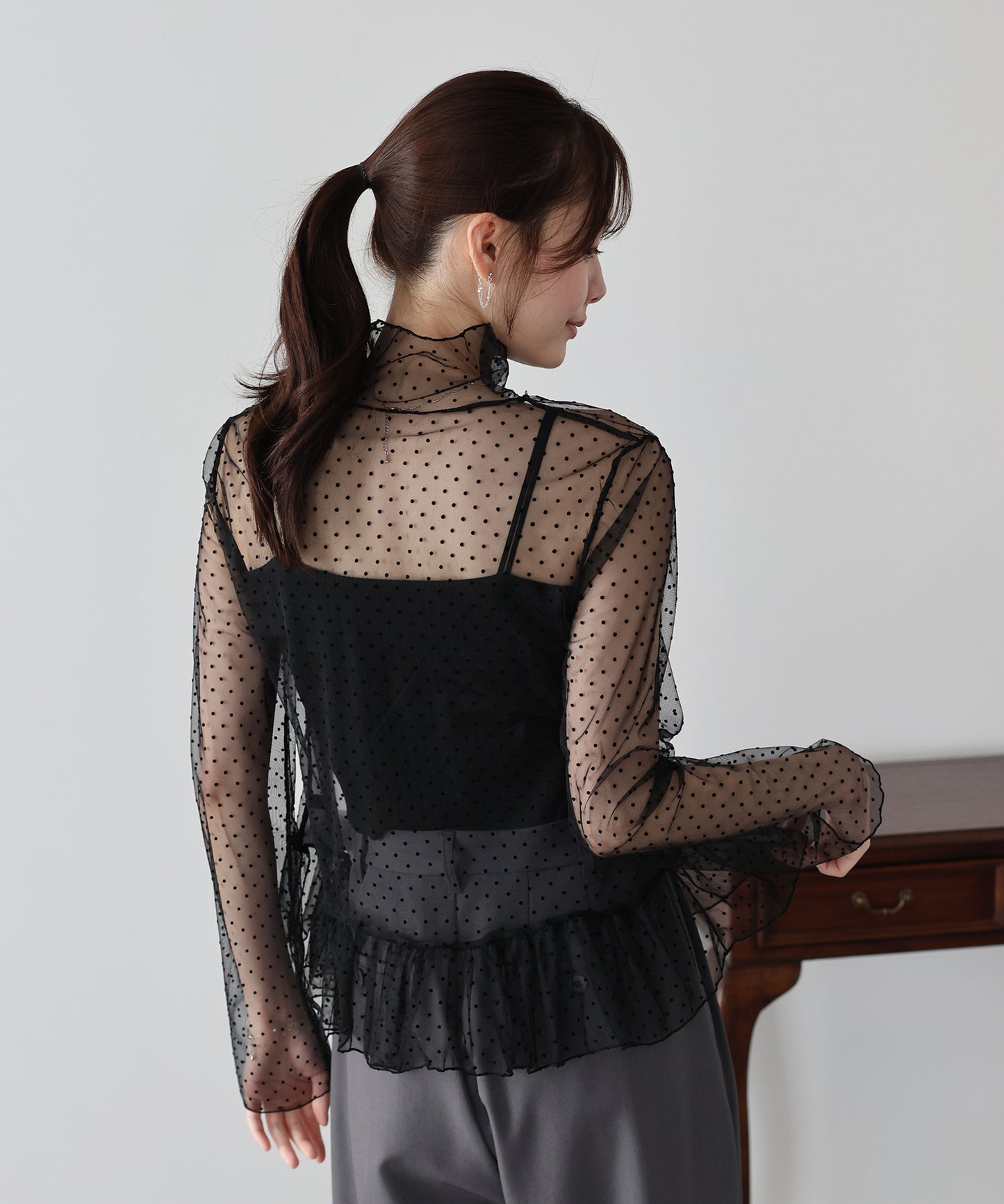 シアードットペプラムブラウス【ネコポス】