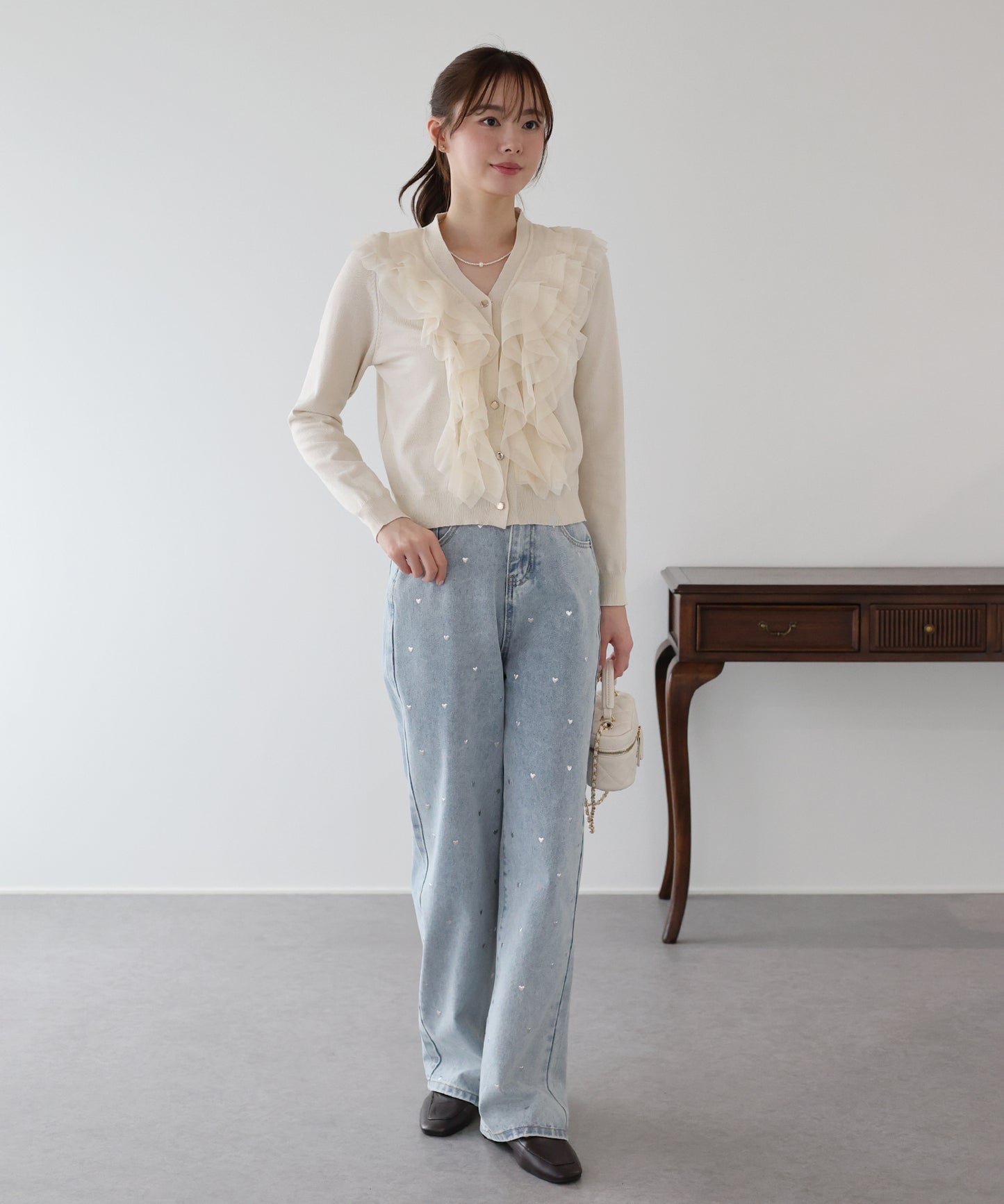 チュールフリルカーディガン