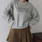 【TIME SALE】レタリング刺繍ショート丈スウェット