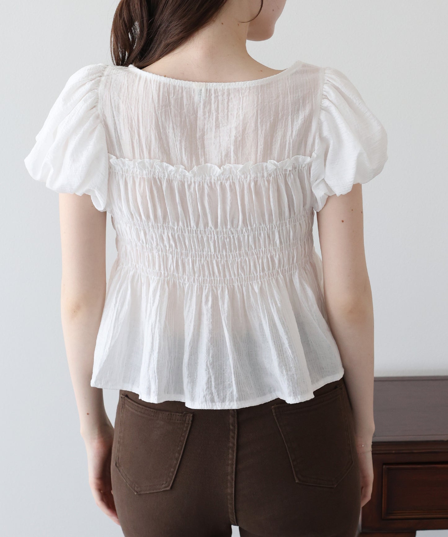 【早割5％OFF】シアーストライプシャーリングブラウス【メール便】
