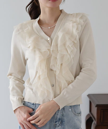 チュールフリルカーディガン