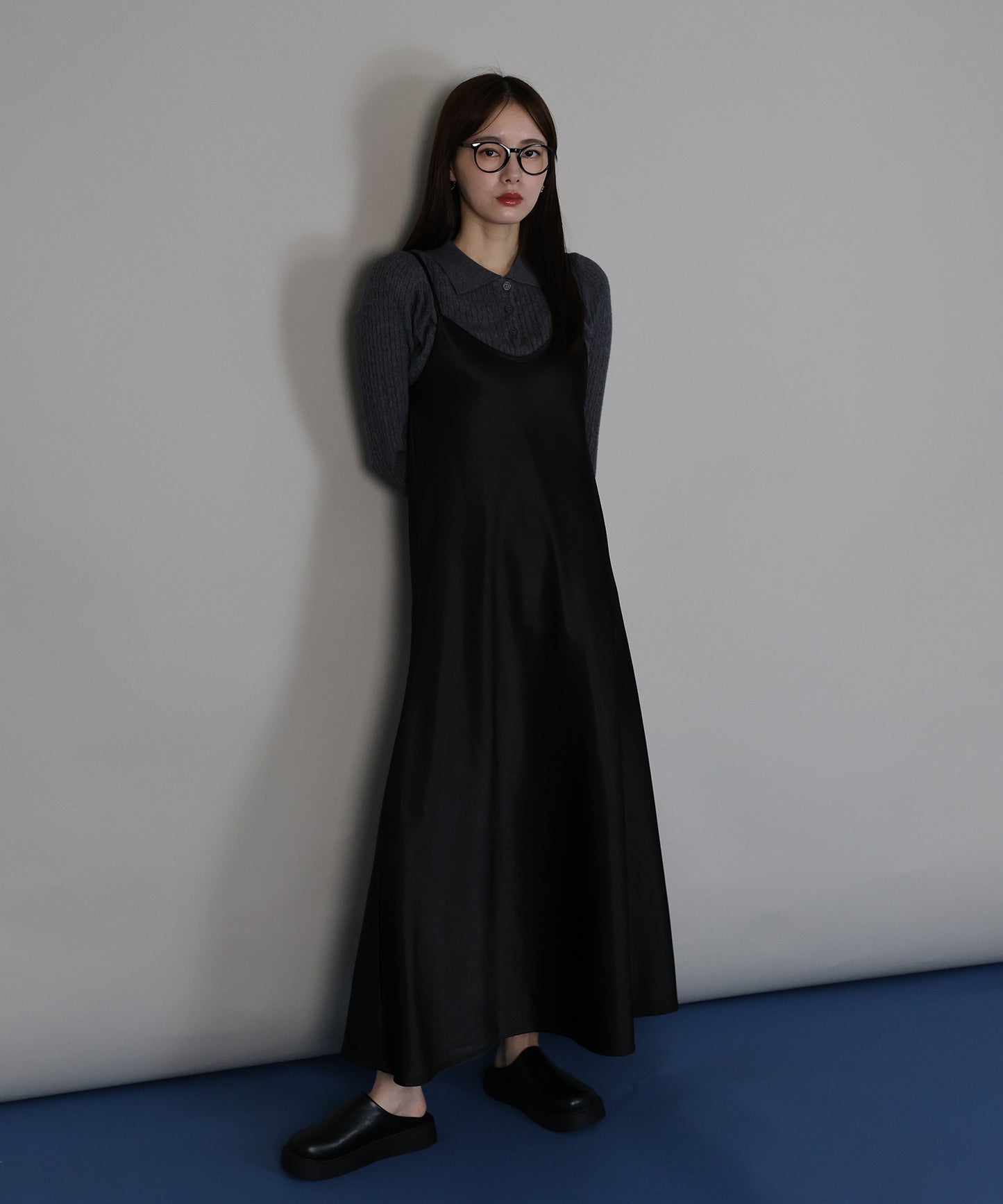 【早割5％OFF】ヘビーサテンキャミワンピース[ J by blue ]