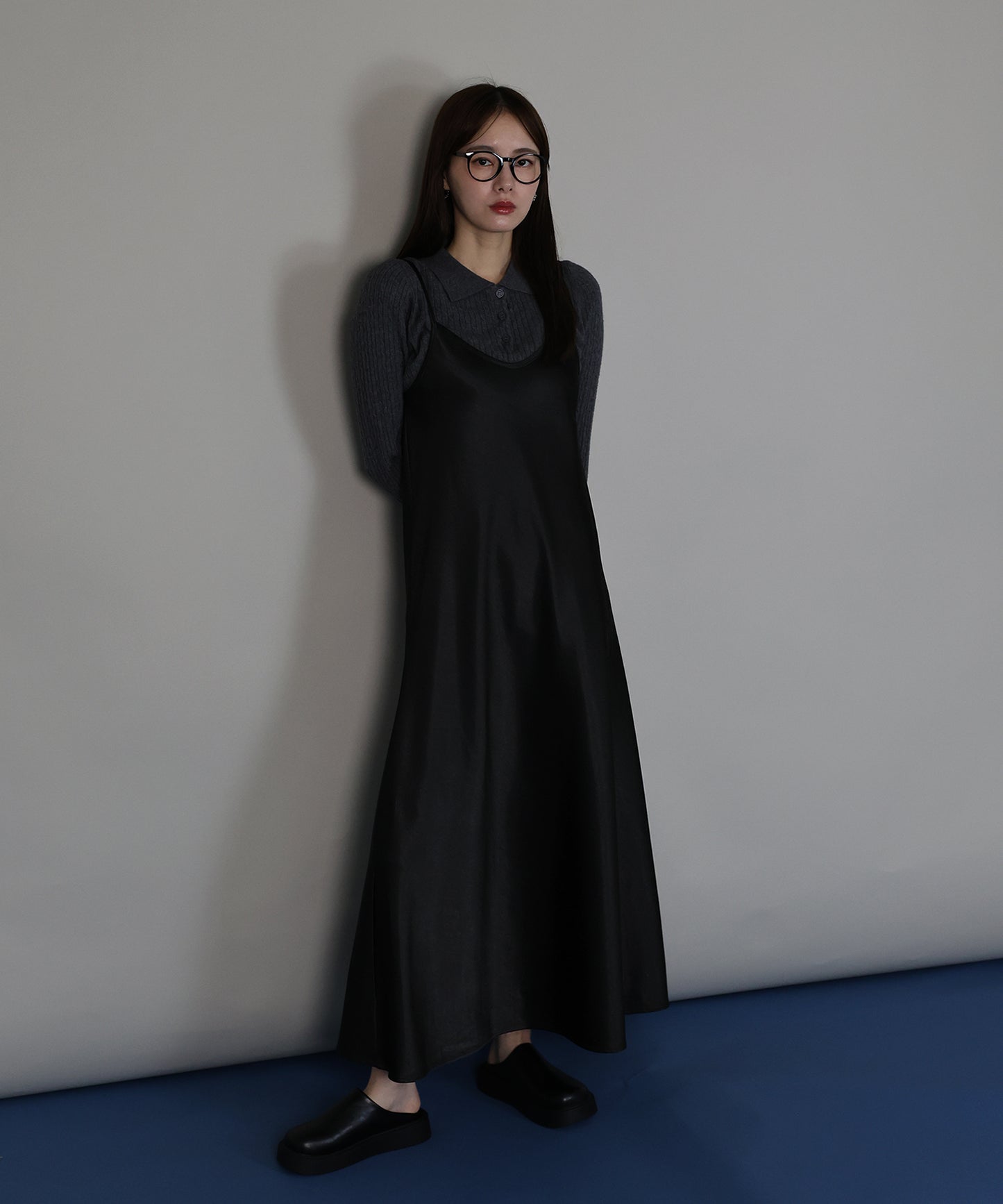 ヘビーサテンキャミワンピース[ J by blue ]