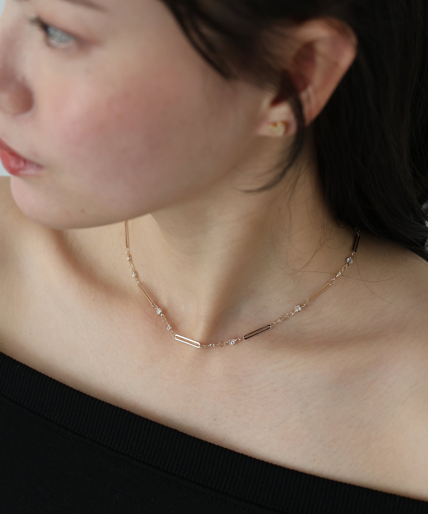 【早割5％OFF】ビジューバーネックレス/ ニッケルフリー【ネコポス】