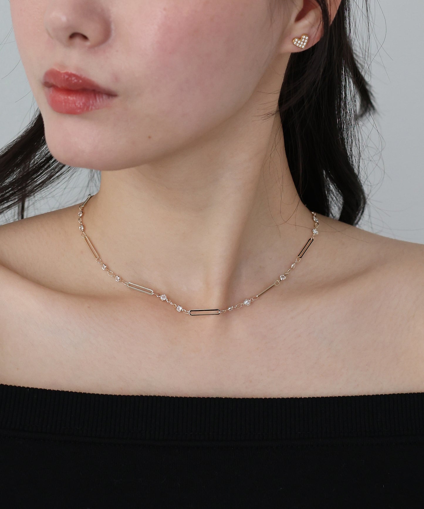 【早割5％OFF】ビジューバーネックレス/ ニッケルフリー【ネコポス】